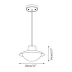Pendant Lamp Metal and Wood PE Shade Dome Shape Minimalist