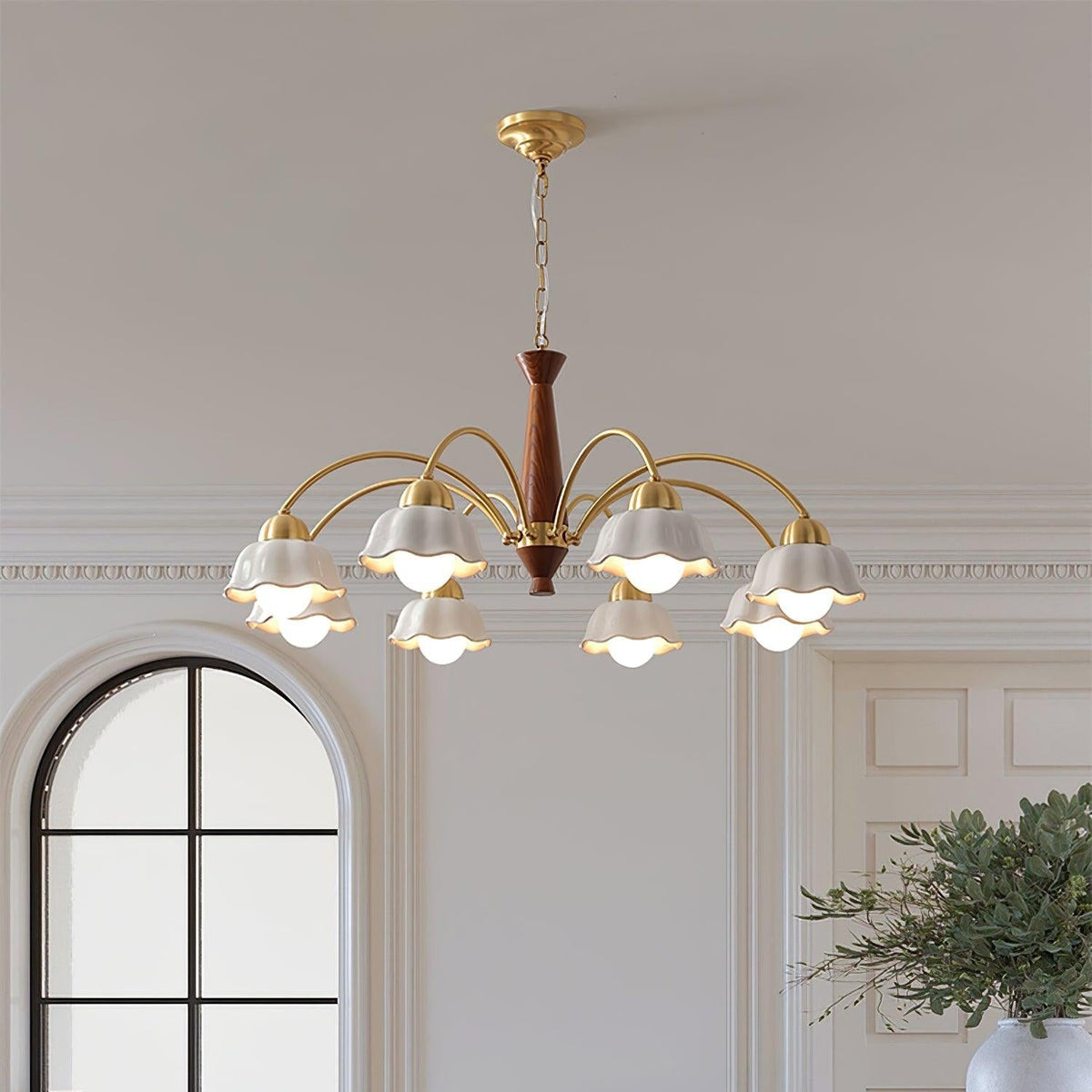 Bellin Floral Chandeliers Wood Ceramic