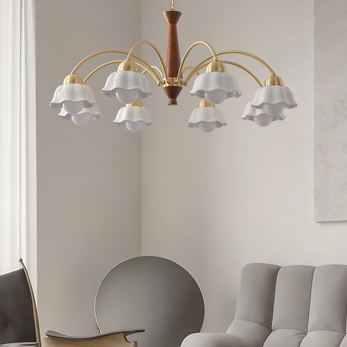 Bellin Floral Chandeliers Wood Ceramic