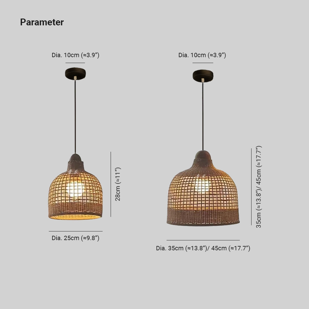 Muto Japanese Retro Basket Pendant Light Bamboo Guesthouse/Bedroom