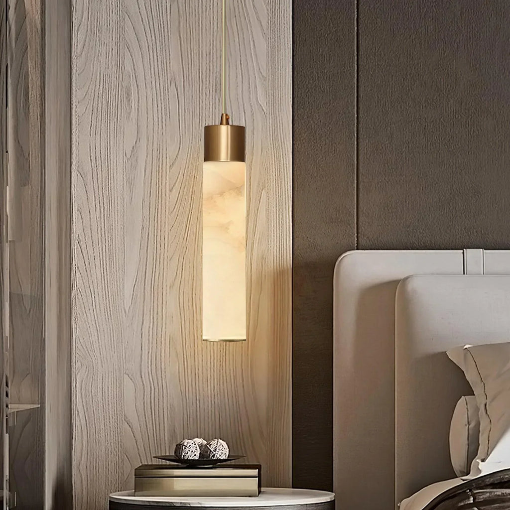 Dike White Alabaster Pendant Light
