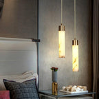 Dike White Alabaster Pendant Light