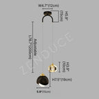 Crystal Mini Pendant Light Gold Dome Polished Dining Room Kitchen Island — Black Gold Warm White