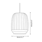 Pendant Lamp Silk Shade White Fabric Vertical Lines Soft Modern Minimalist