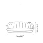 Pendant Lamp Silk Shade White Fabric Vertical Lines Soft Modern Minimalist