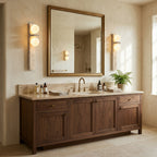 Asymmetrical Travertine Wall Sconce Natural Stone LED Warm Light Bedroom Living Room — Warm Cool