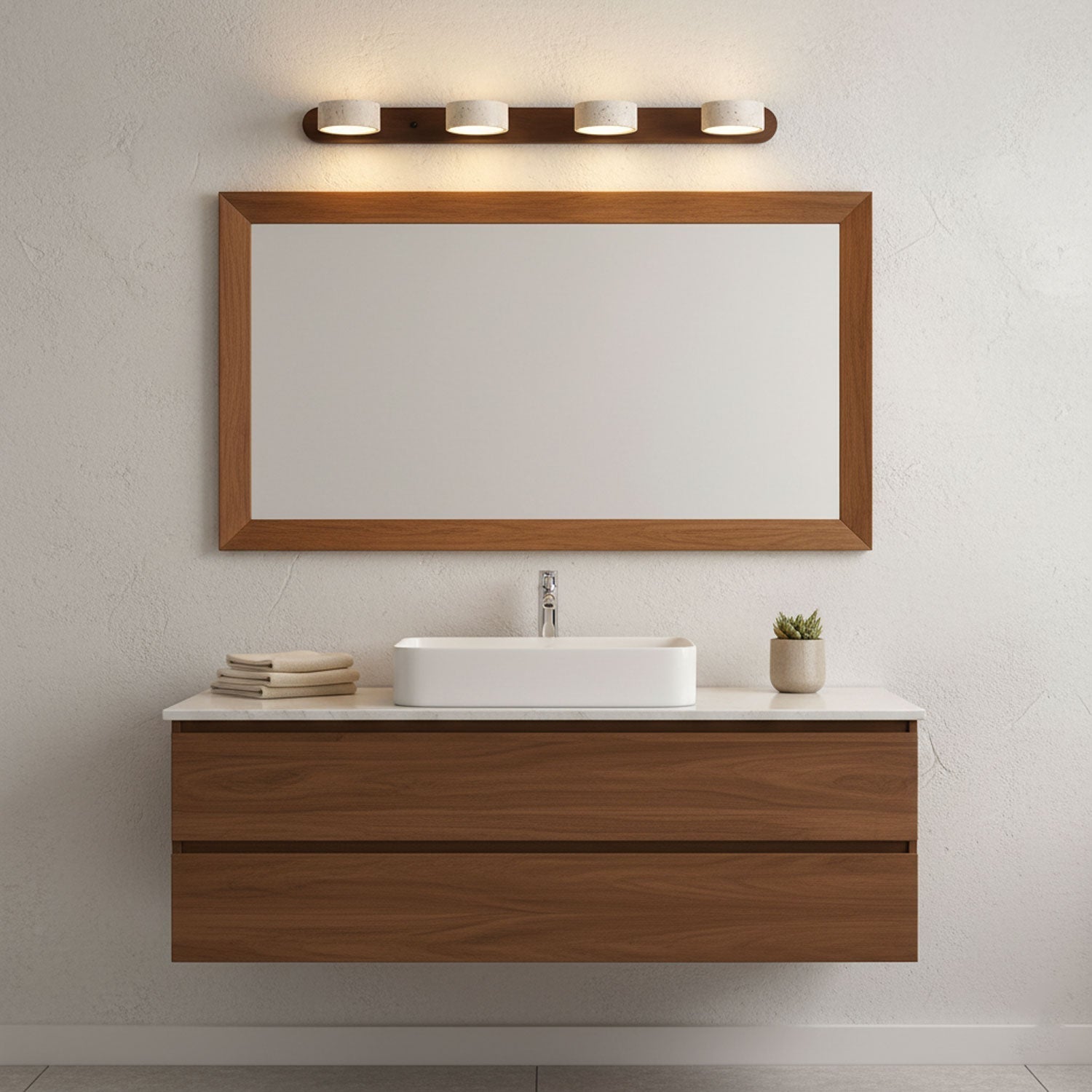 Travertine Duo LED Wall Light Natural Stone Dimmable Bedroom Living Room — 2 to 3 Lights