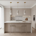 Alabaster Totem Pendant Lamp Stacked Natural Stone LED Warm White Dining Room Bedroom — 5 Configurations