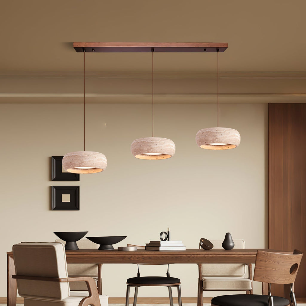 Ritta Donut-Shaped Pendant Lights Travertine