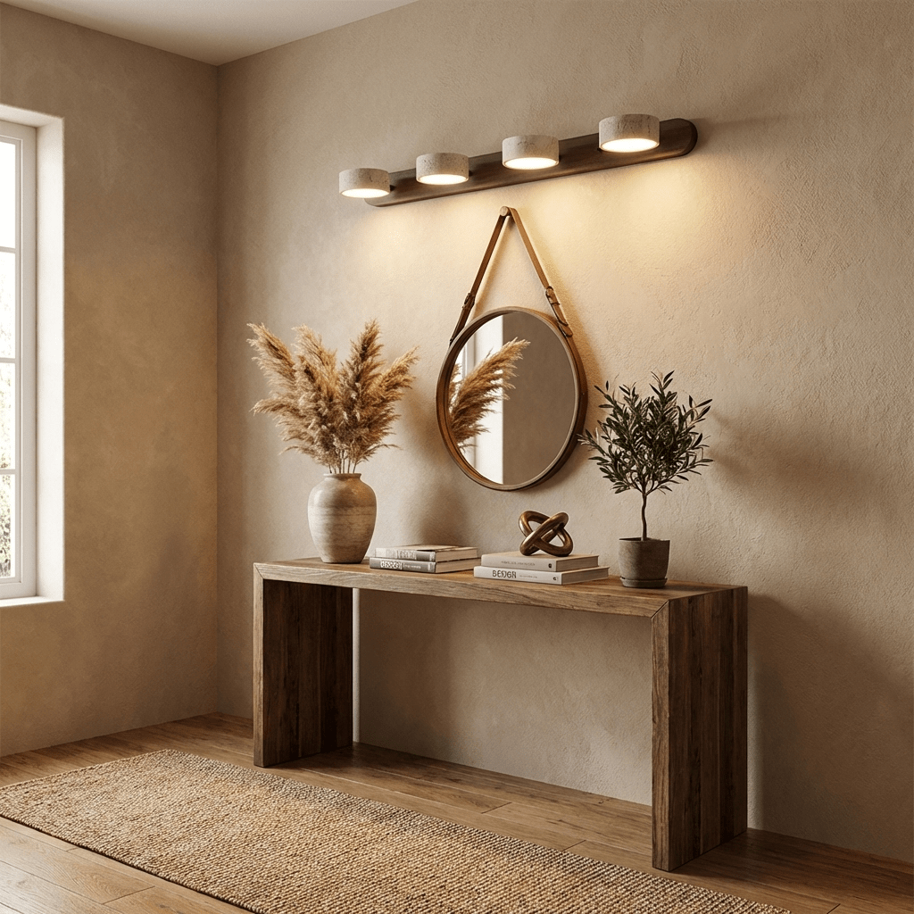 Travertine Duo LED Wall Light Natural Stone Dimmable Bedroom Living Room — 2 to 3 Lights