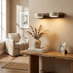 Travertine Duo LED Wall Light Natural Stone Dimmable Bedroom Living Room — 2 to 3 Lights
