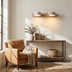 Travertine Duo LED Wall Light Natural Stone Dimmable Bedroom Living Room — 2 to 3 Lights