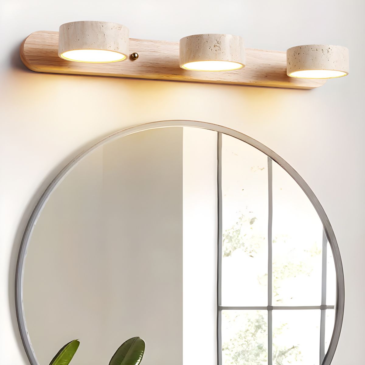 Travertine Duo LED Wall Light Natural Stone Dimmable Bedroom Living Room — 2 to 3 Lights
