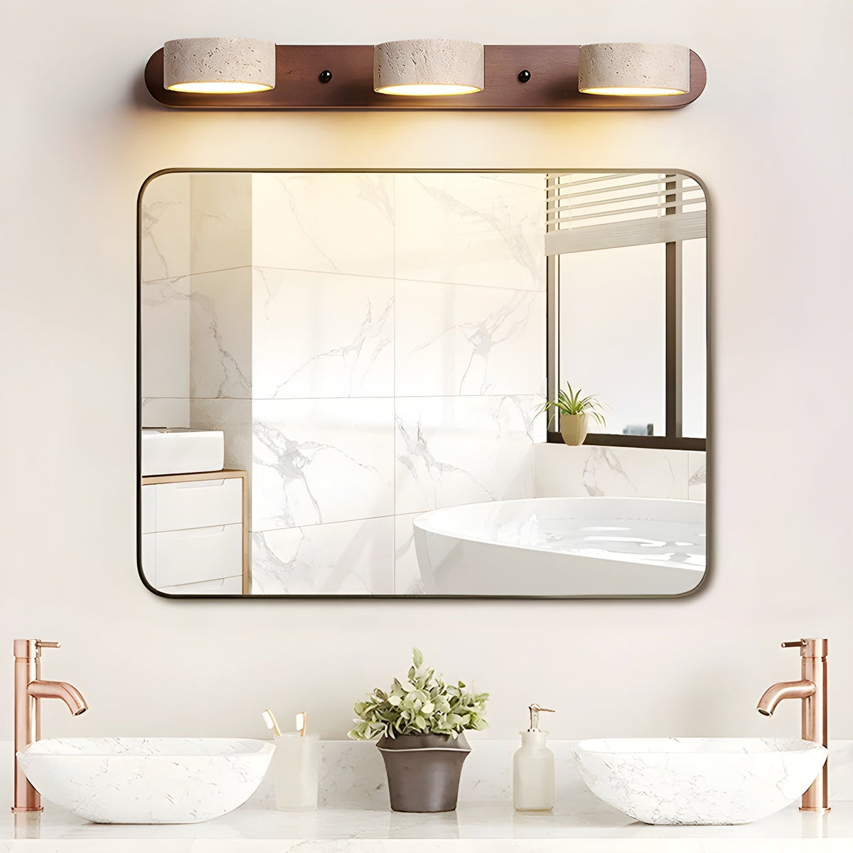 Tuelo Neutral Travertine Indoor Wall Light