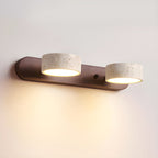 Travertine Duo LED Wall Light Natural Stone Dimmable Bedroom Living Room — 2 to 3 Lights