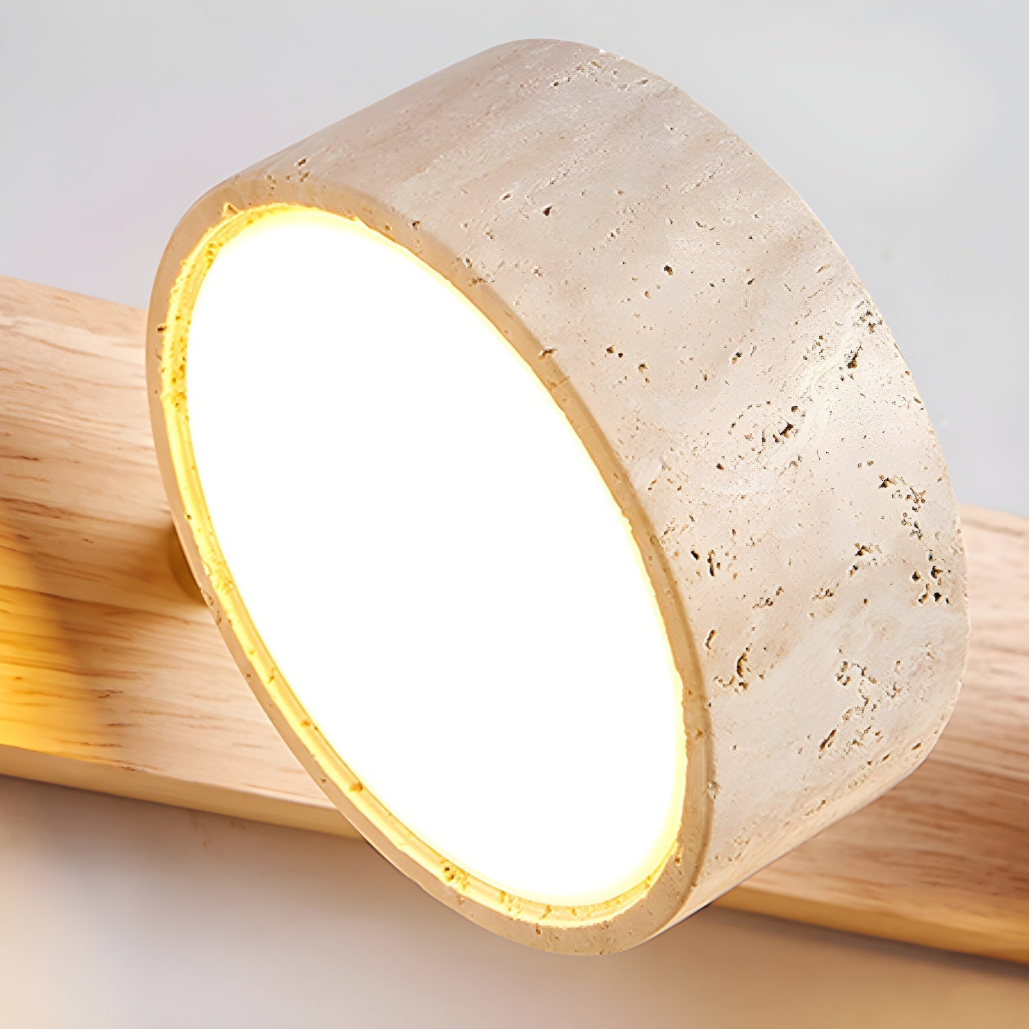 Travertine Duo LED Wall Light Natural Stone Dimmable Bedroom Living Room — 2 to 3 Lights