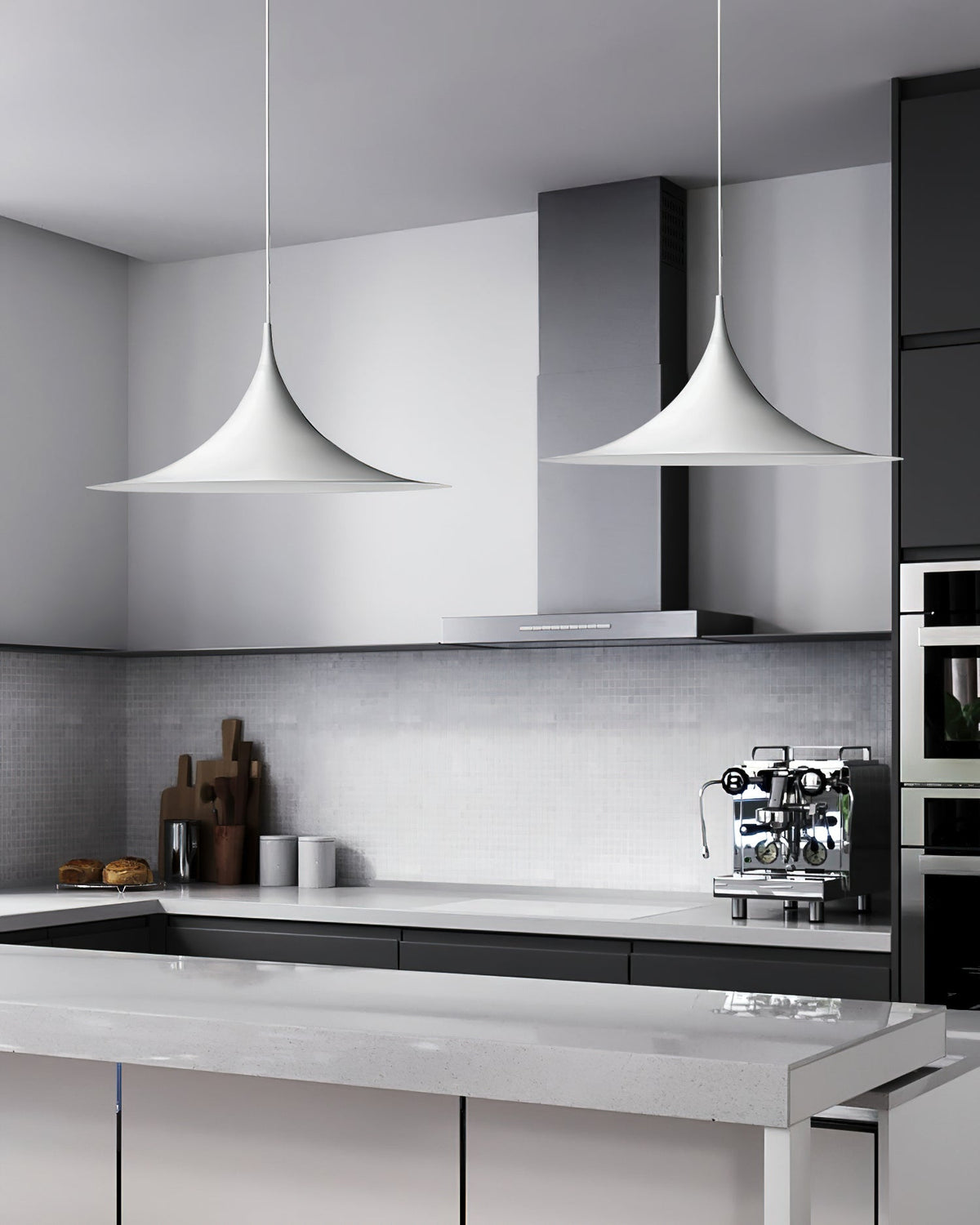 Pendant Lamp Slim Neck and Wide Flare Contemporary Dining