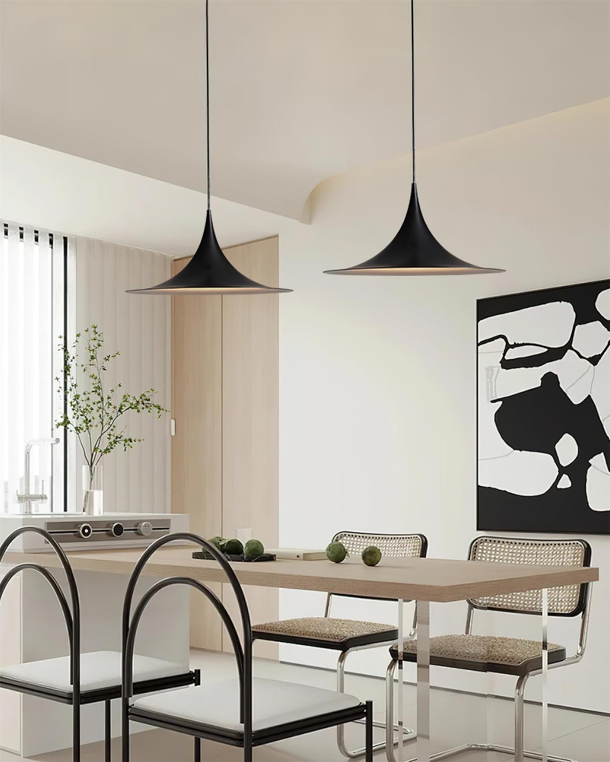 Pendant Lamp Slim Neck and Wide Flare Contemporary Dining