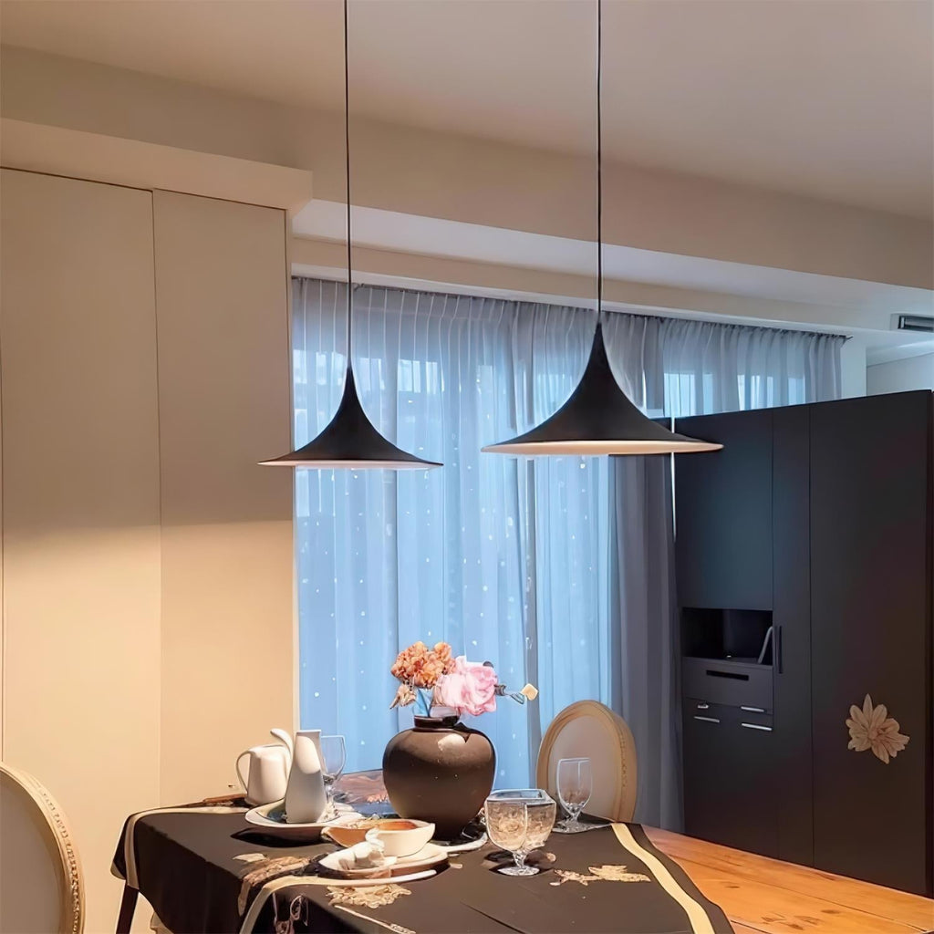 Pendant Lamp Slim Neck and Wide Flare Contemporary Dining