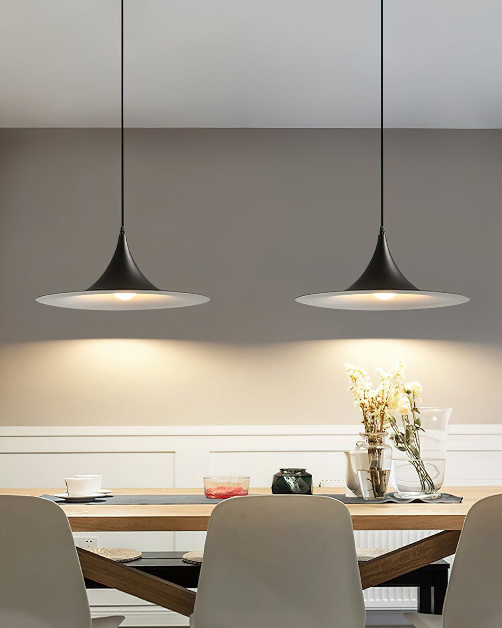 Pendant Lamp Slim Neck and Wide Flare Contemporary Dining