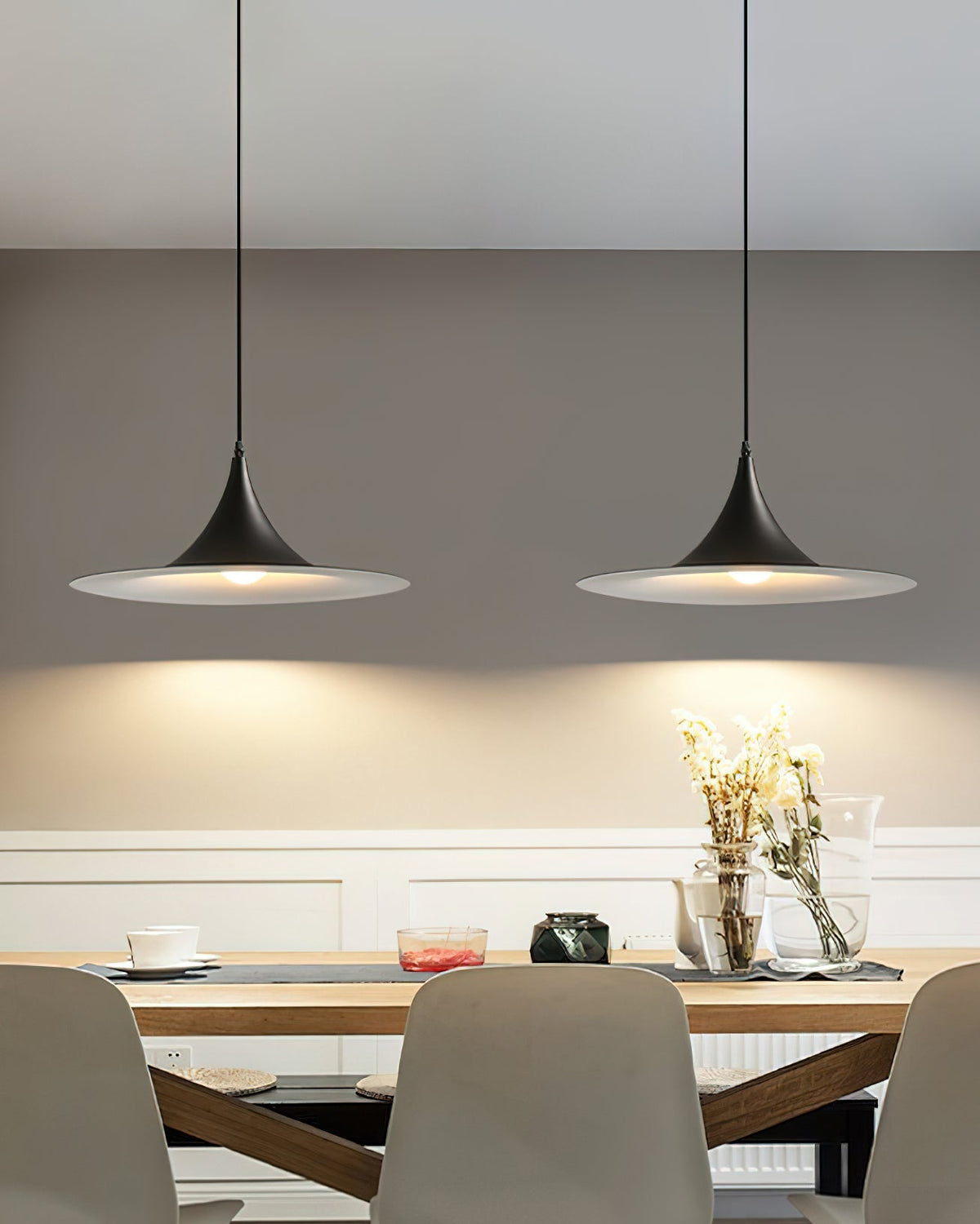 Pendant Lamp Slim Neck and Wide Flare Contemporary Dining