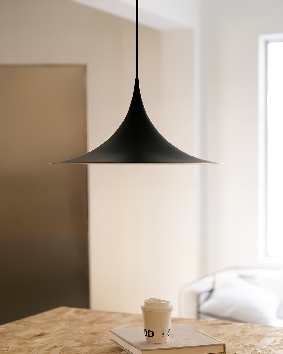 Pendant Lamp Slim Neck and Wide Flare Contemporary Dining