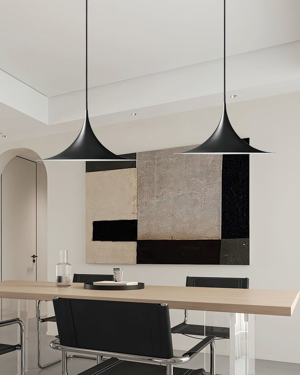 Pendant Lamp Slim Neck and Wide Flare Contemporary Dining