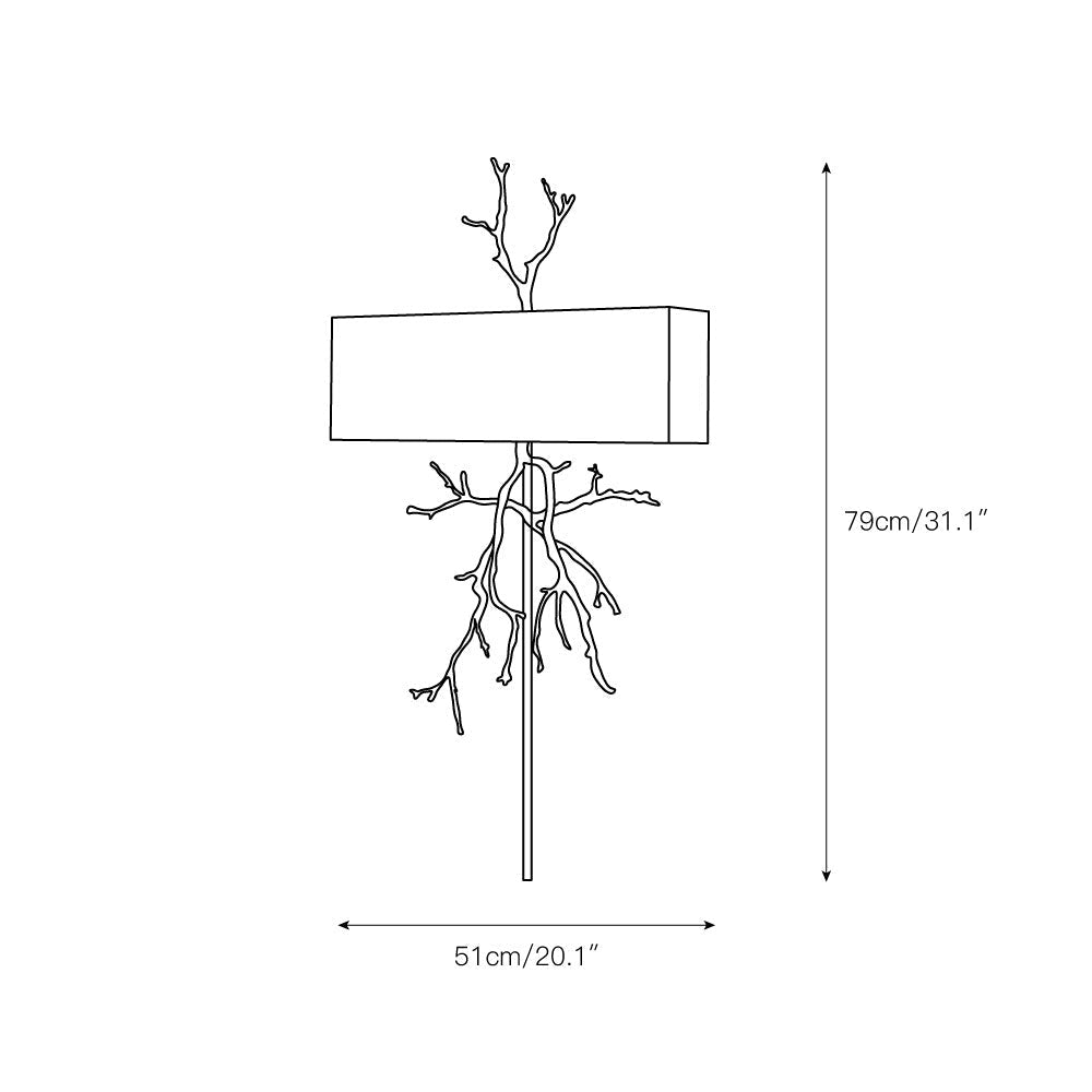 Twig Sculptural Wall Lamp Organic Branch LED Warm White Living Room Bedroom Restaurant — Brass Black