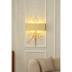 Twig Sculptural Wall Lamp Organic Branch LED Warm White Living Room Bedroom Restaurant — Brass Black