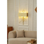 Twig Sculptural Wall Lamp Organic Branch LED Warm White Living Room Bedroom Restaurant — Brass Black