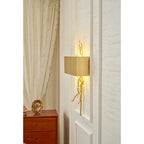 Twig Sculptural Wall Lamp Organic Branch LED Warm White Living Room Bedroom Restaurant — Brass Black