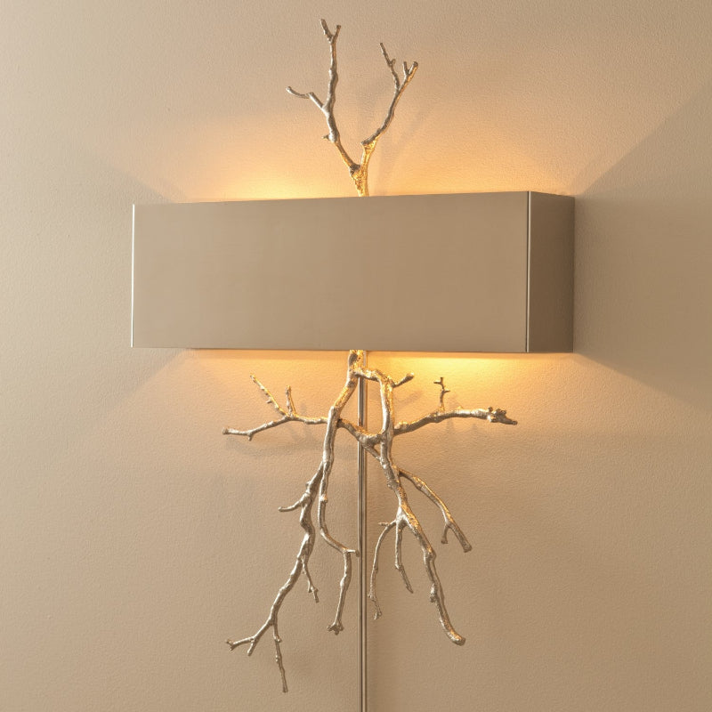 Twig Sculptural Wall Lamp Organic Branch LED Warm White Living Room Bedroom Restaurant — Brass Black