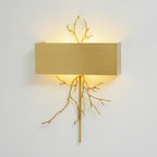 Twig Sculptural Wall Lamp Organic Branch LED Warm White Living Room Bedroom Restaurant — Brass Black