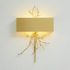 Twig Sculptural Wall Lamp Organic Branch LED Warm White Living Room Bedroom Restaurant — Brass Black