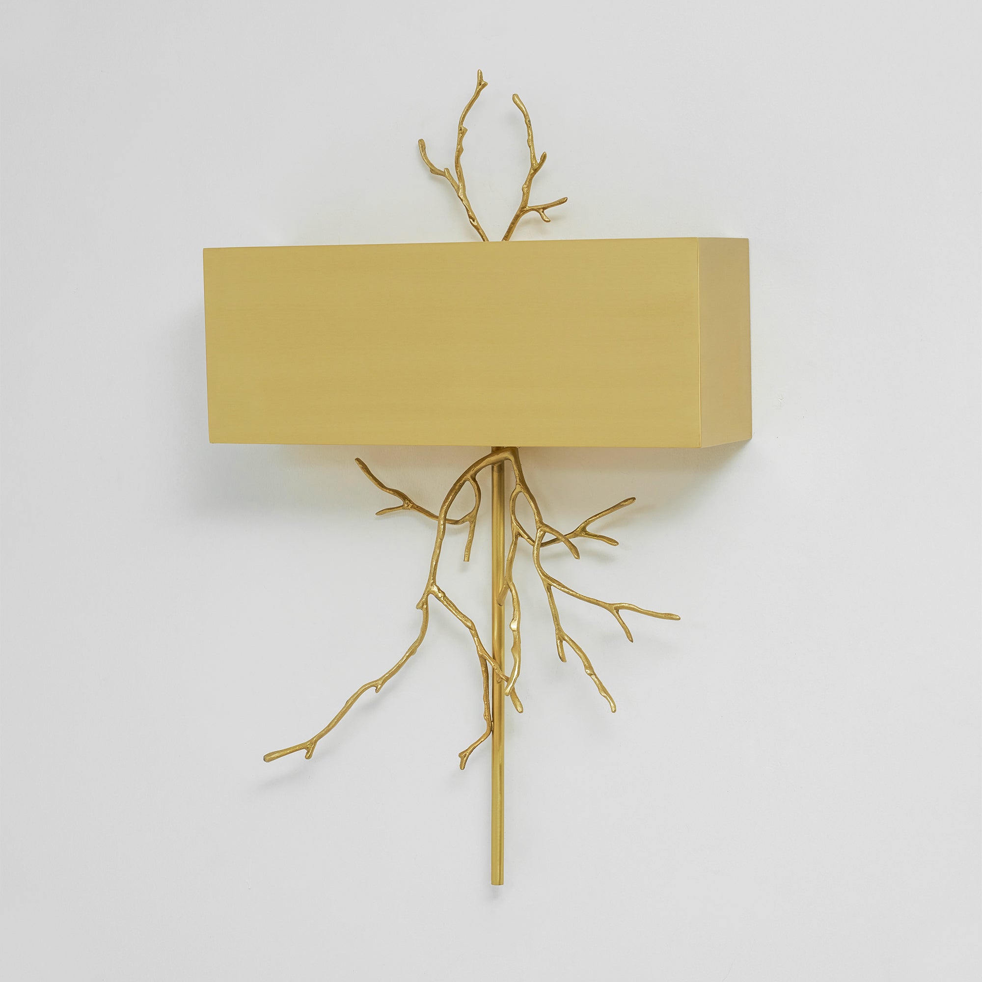 Twig Sculptural Wall Lamp Organic Branch LED Warm White Living Room Bedroom Restaurant — Brass Black