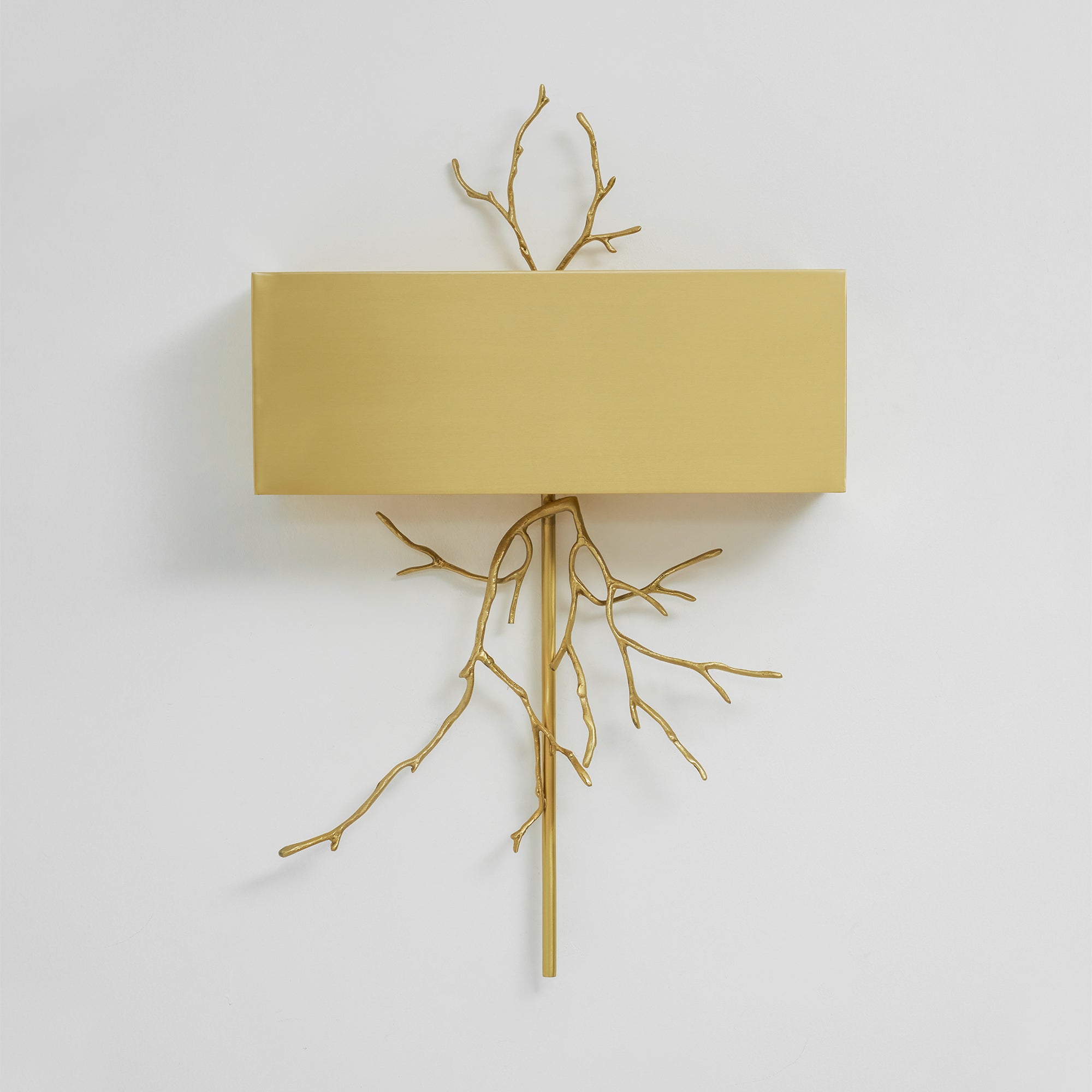 Twig Sculptural Wall Lamp Organic Branch LED Warm White Living Room Bedroom Restaurant — Brass Black