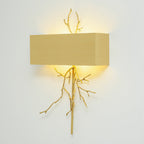 Twig Sculptural Wall Lamp Organic Branch LED Warm White Living Room Bedroom Restaurant — Brass Black