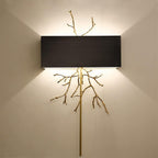 Twig Sculptural Wall Lamp Organic Branch LED Warm White Living Room Bedroom Restaurant — Brass Black