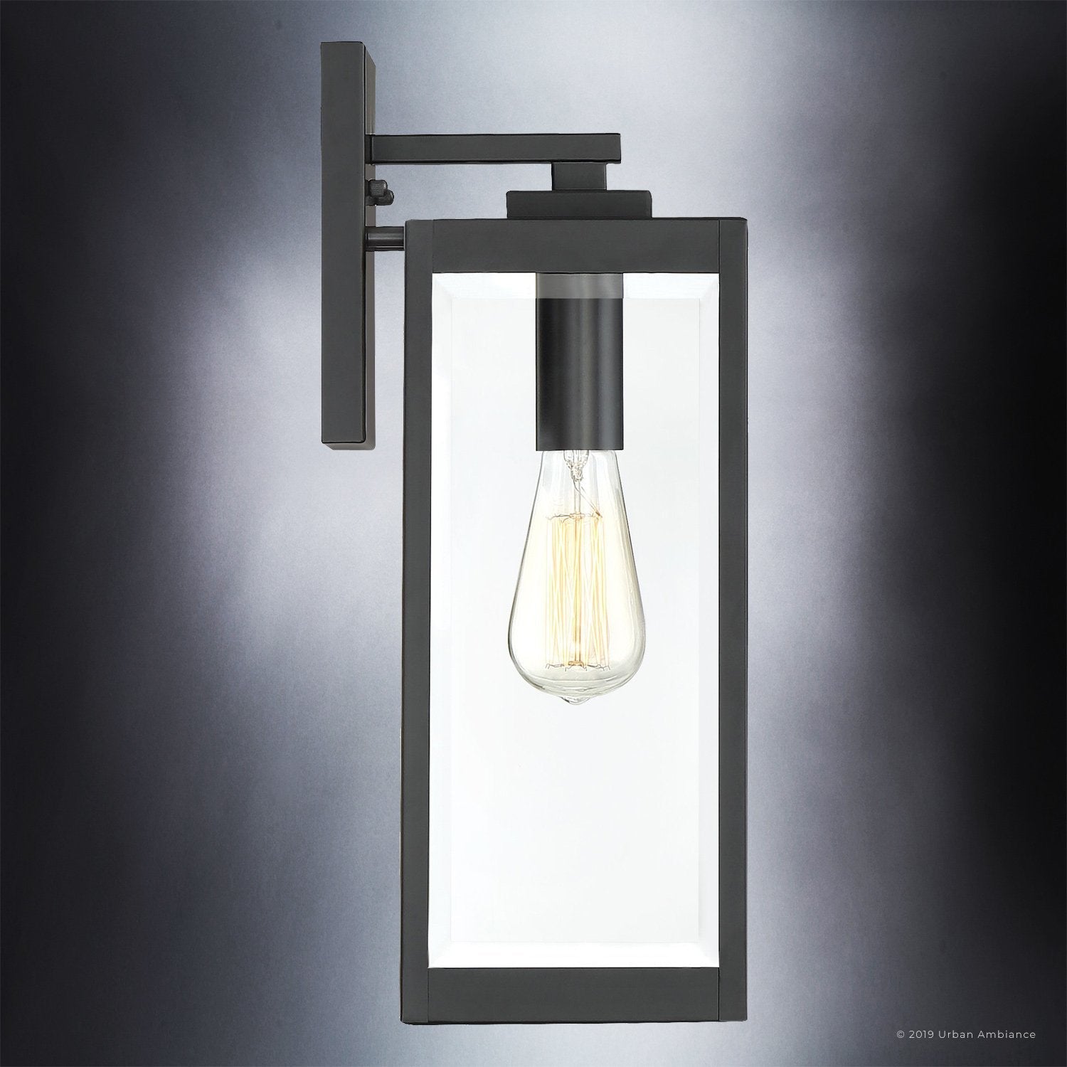 Farmhouse Outdoor Wall Light Black LED Hardwired IP65 Modern Quincy — 17 x 6 Inch