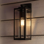 Farmhouse Outdoor Wall Light Black LED Hardwired IP65 Modern Quincy — 17 x 6 Inch