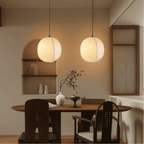 Linen Lantern Pendant Light Japandi Style Height Adjustable Dining Room Bedroom — Small Medium Large