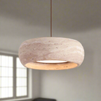 Ithaca Travertine LED Pendant Light Dimmable Mediterranean Stone Dining Room Bedroom