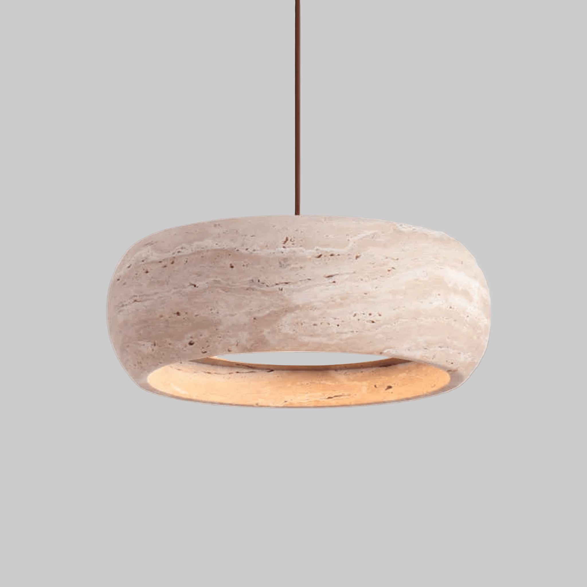 Ithaca Travertine LED Pendant Light Dimmable Mediterranean Stone Dining Room Bedroom