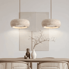 Ithaca Travertine LED Pendant Light Dimmable Mediterranean Stone Dining Room Bedroom