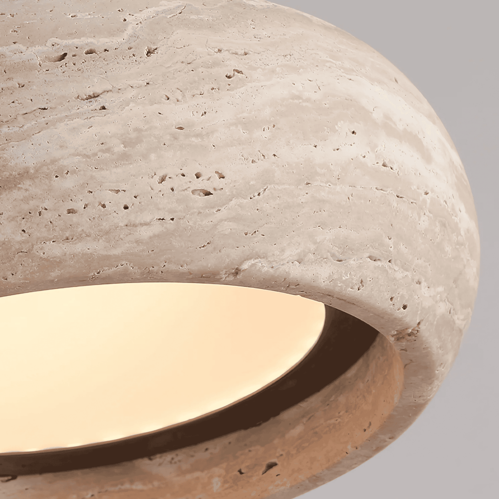 Ithaca Travertine LED Pendant Light Dimmable Mediterranean Stone Dining Room Bedroom