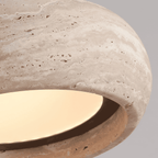 Ithaca Travertine LED Pendant Light Dimmable Mediterranean Stone Dining Room Bedroom