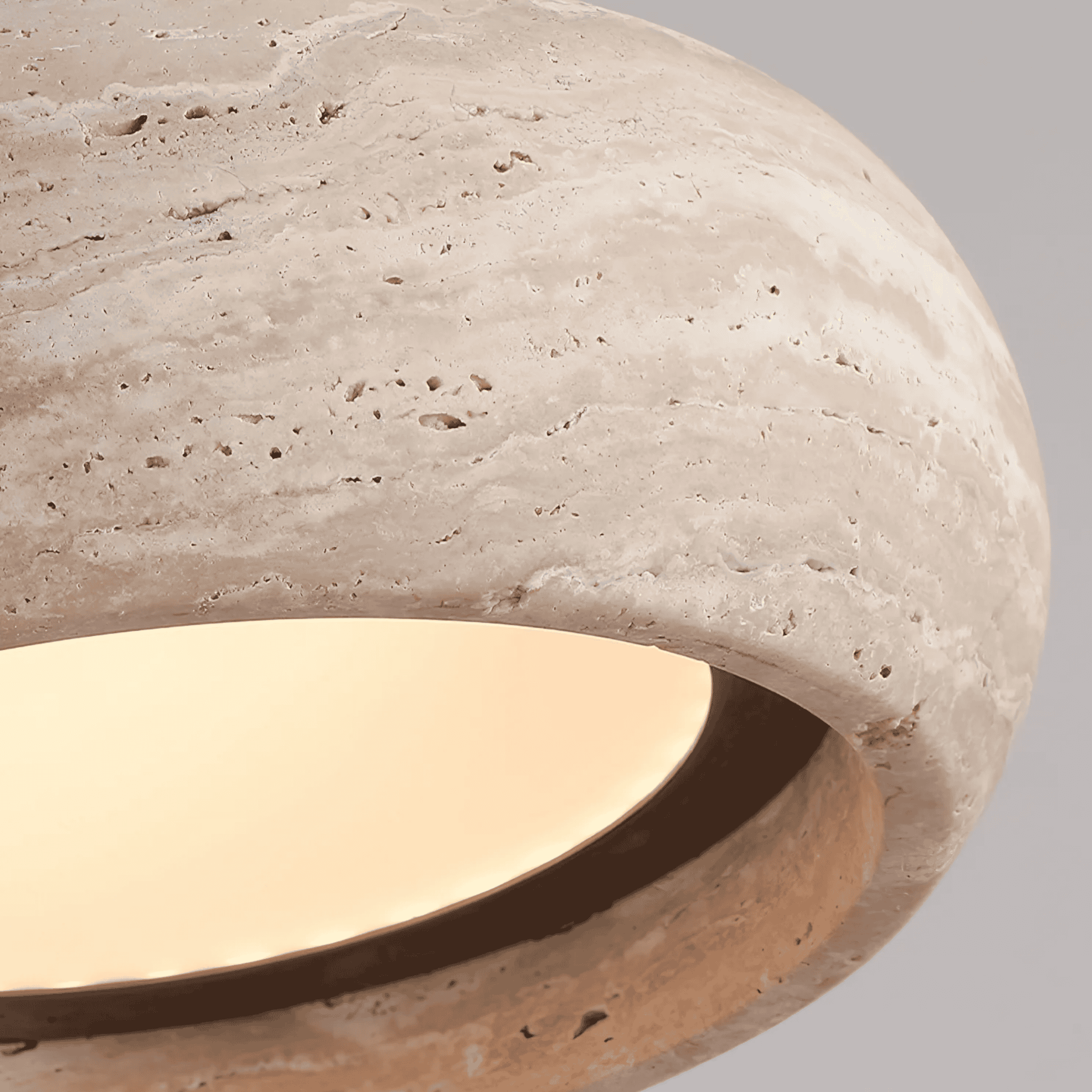 Ithaca Travertine LED Pendant Light Dimmable Mediterranean Stone Dining Room Bedroom