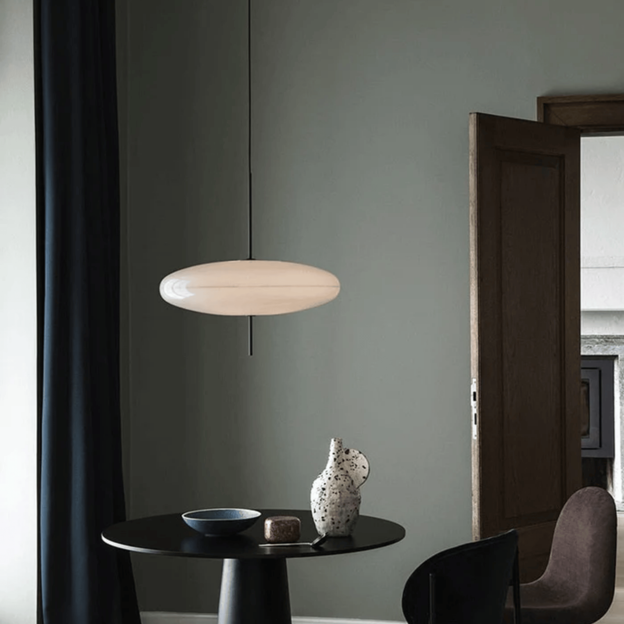 Nordic Flying Saucer LED Pendant Light White Modern Ceiling Bedroom Dining Room — 11 to 19 Inch
