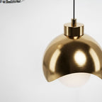 Crystal Mini Pendant Light Gold Dome Polished Dining Room Kitchen Island — Black Gold Warm White