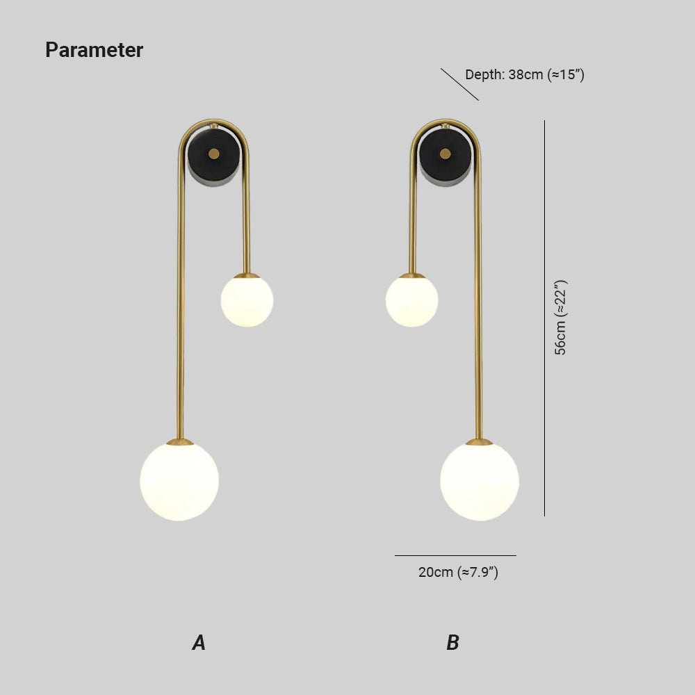 Elaro Elegant Brass Arc Wall Light – Modern Wall Sconce